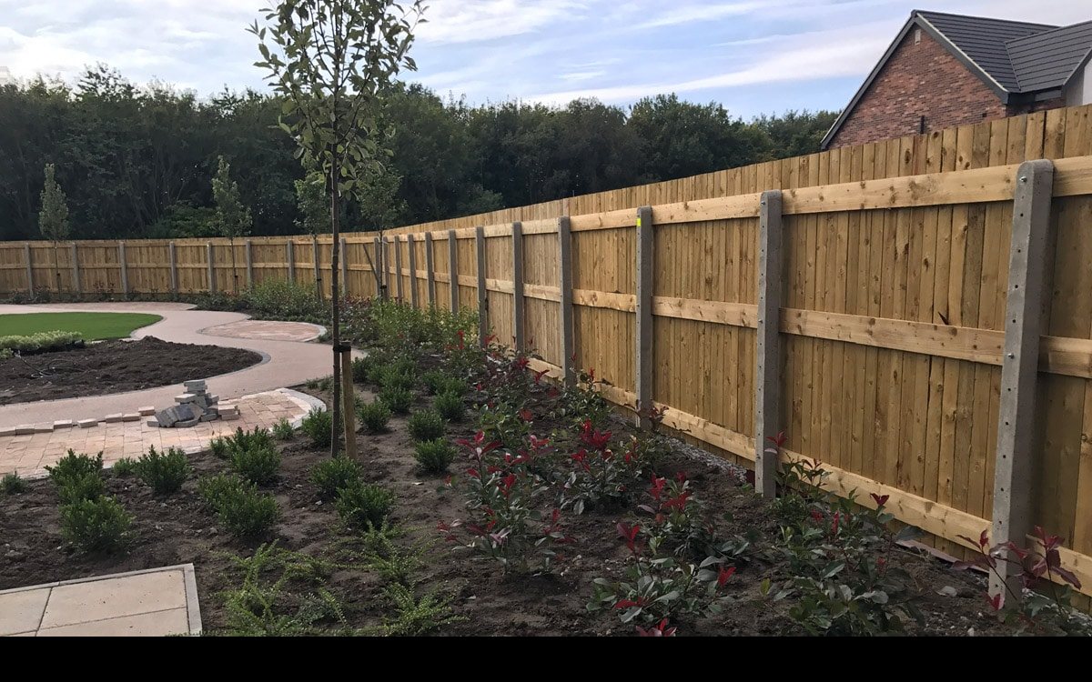 Closeboard fence run on concrete posts with gravel boards, Rightway, Salisbury